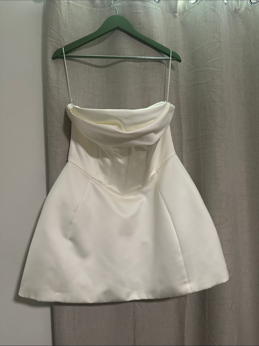 Strapless White A-Line Mini Dress